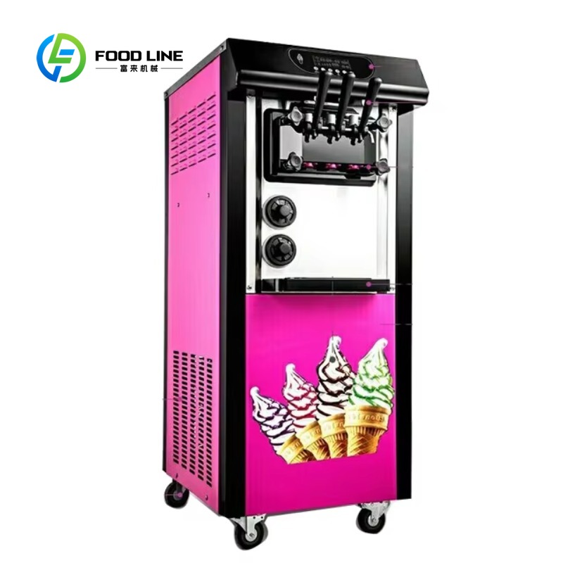Soft Serve Ice Cream Machine - Customized 3 Flavors 20-28 L/H Automatic