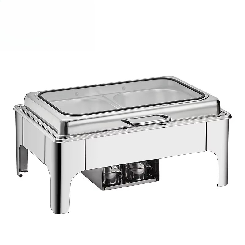 Bain Marie Food Warmer - Stainless steel rectangular buffet hot pot
