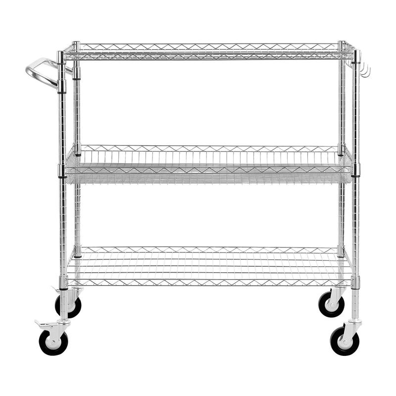 Commercial Kitchen On Wheels - Kitchen Utility Cart, 3 Tier Heavy