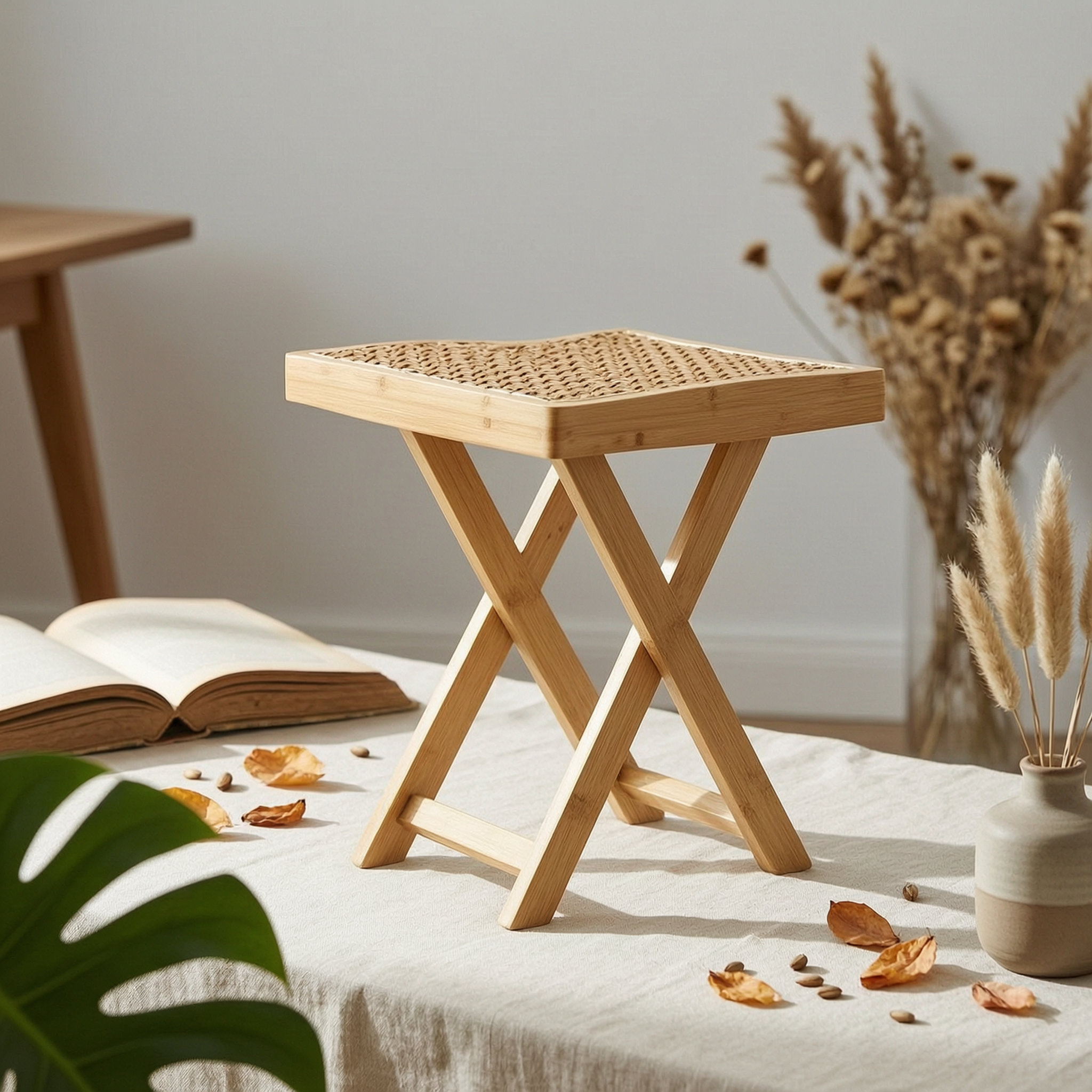 Commercial Kitchen Small Space - Folding Bar Stool Foldable Bamboo Stool