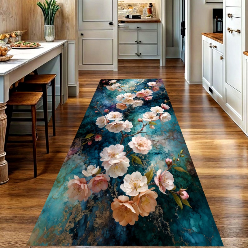 Commercial Kitchen Layout Design - Oil Painting Pink Petal Floral Long