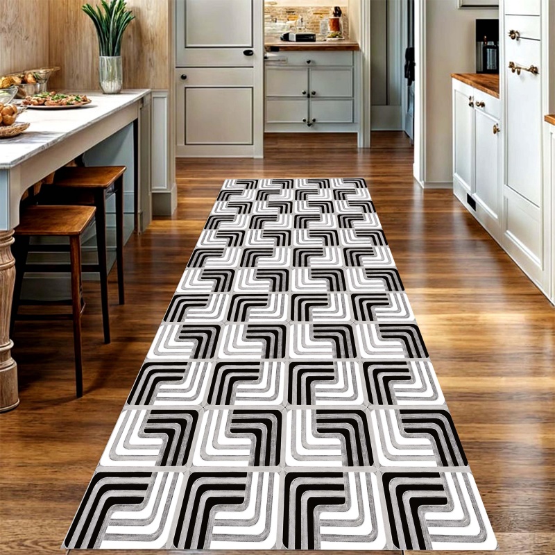 Black White Geometric Curve Lo - Commercial Kitchen Layout Design recensie en prijs