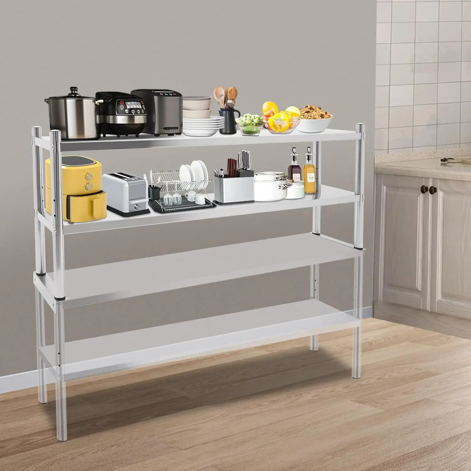Stainless Steel Double Tier Ov - Commercial Kitchen Prep Table With Storage recensie en prijs