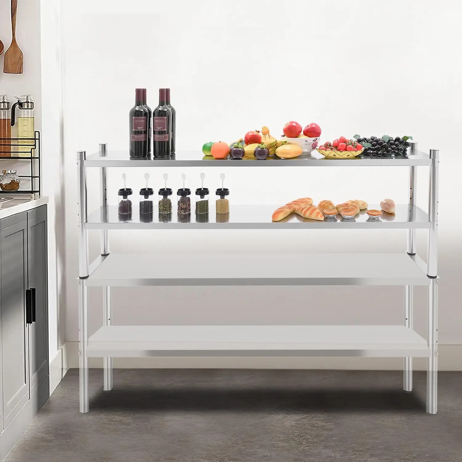 Stainless Steel Double Tier Ov - Commercial Kitchen Prep Table With Storage recensie en prijs