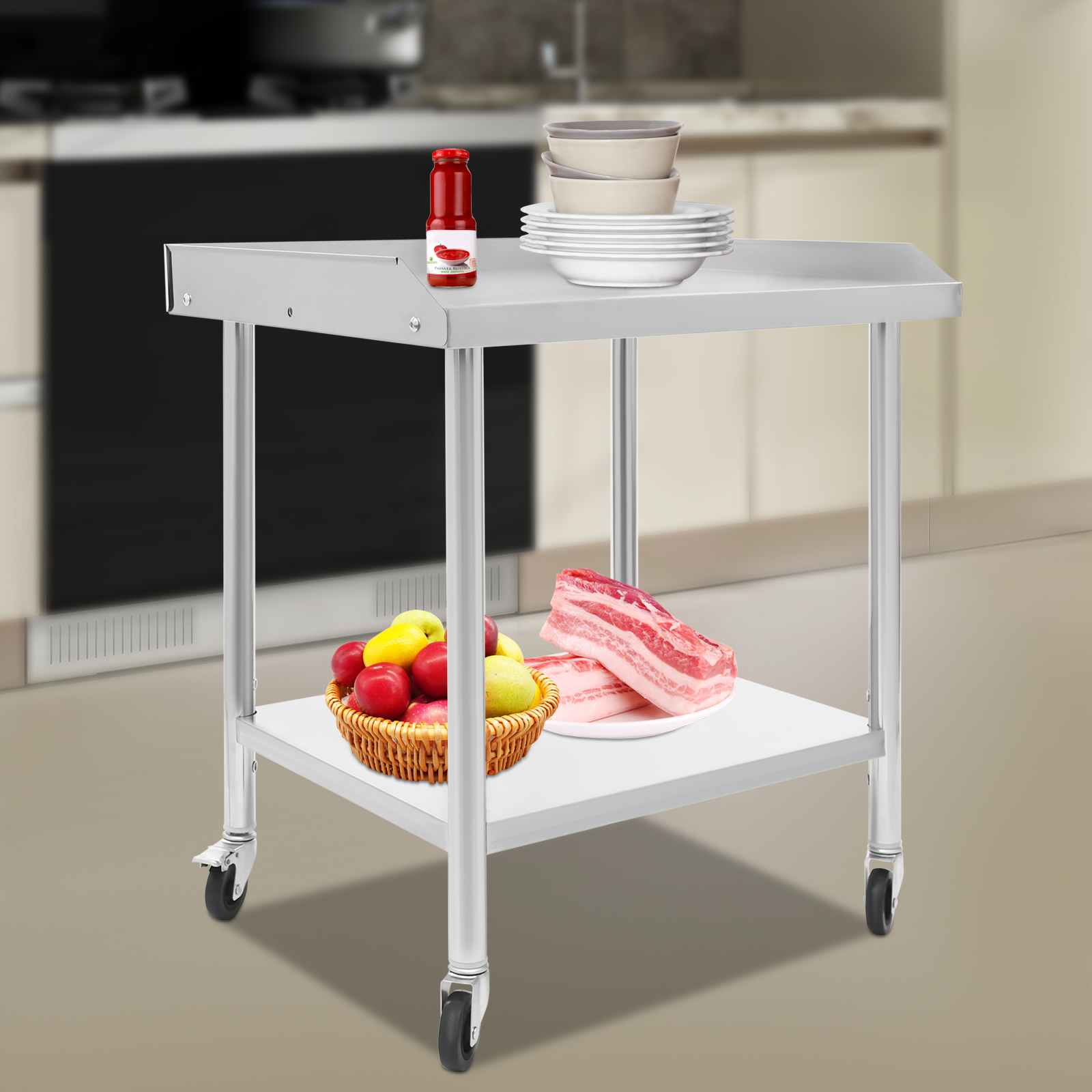 2 Tier Stainless Steel Work Ta - Commercial Kitchen Prep Table With Storage recensie en prijs