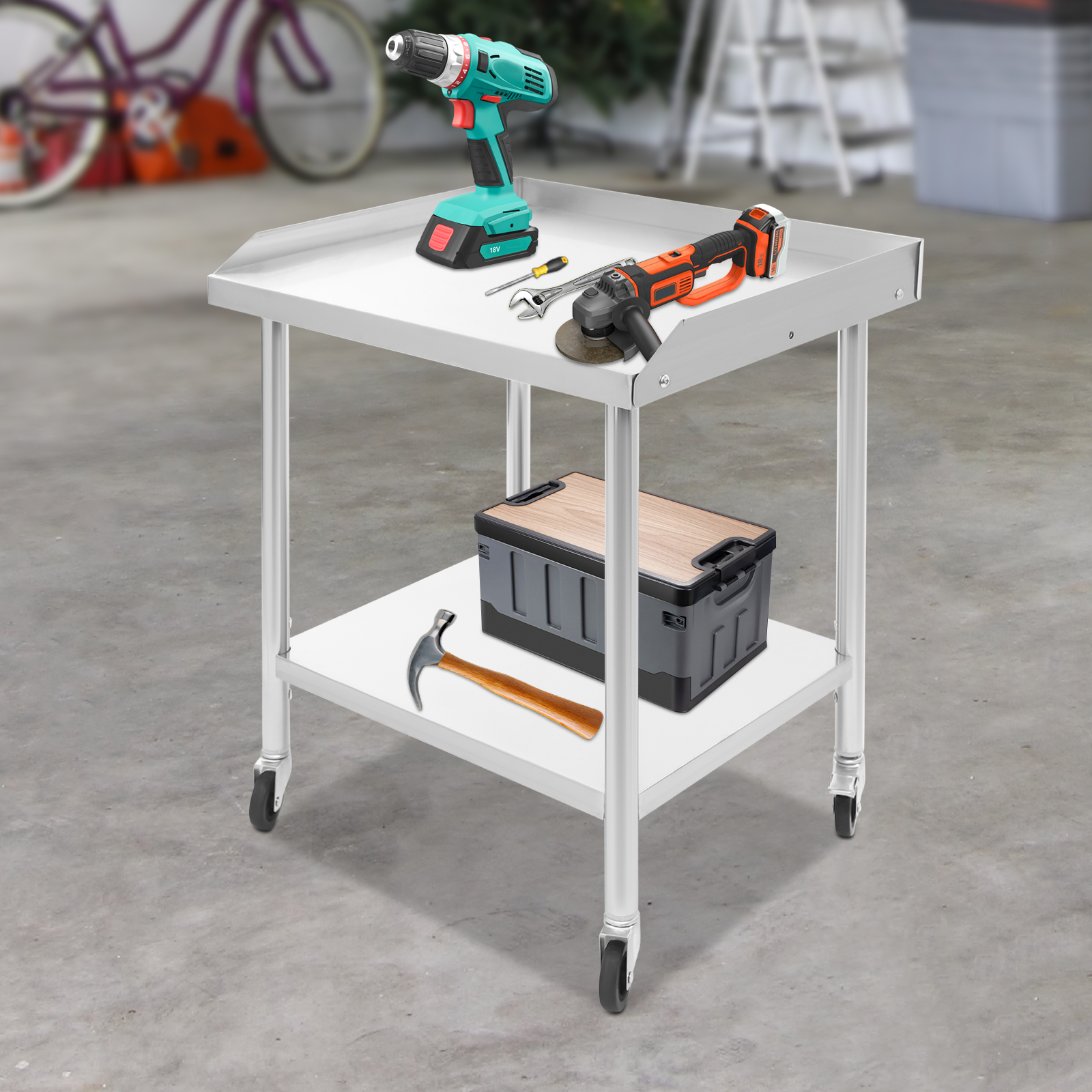 2 Tier Stainless Steel Work Ta - Commercial Kitchen Prep Table With Storage recensie en prijs