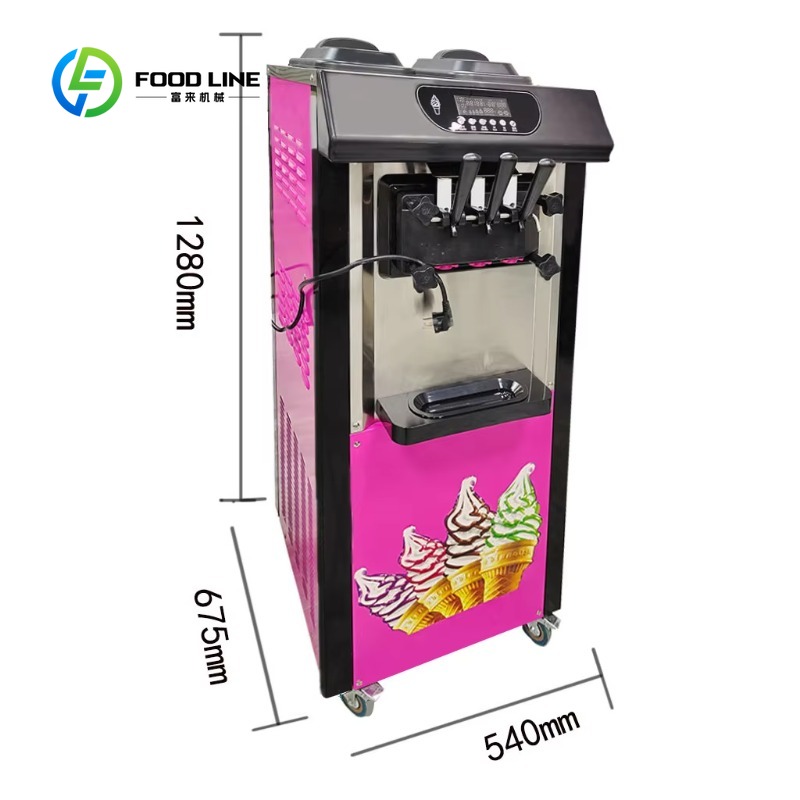 Customized 3 Flavors 20-28 L/H - Soft Serve Ice Cream Machine recensie en prijs
