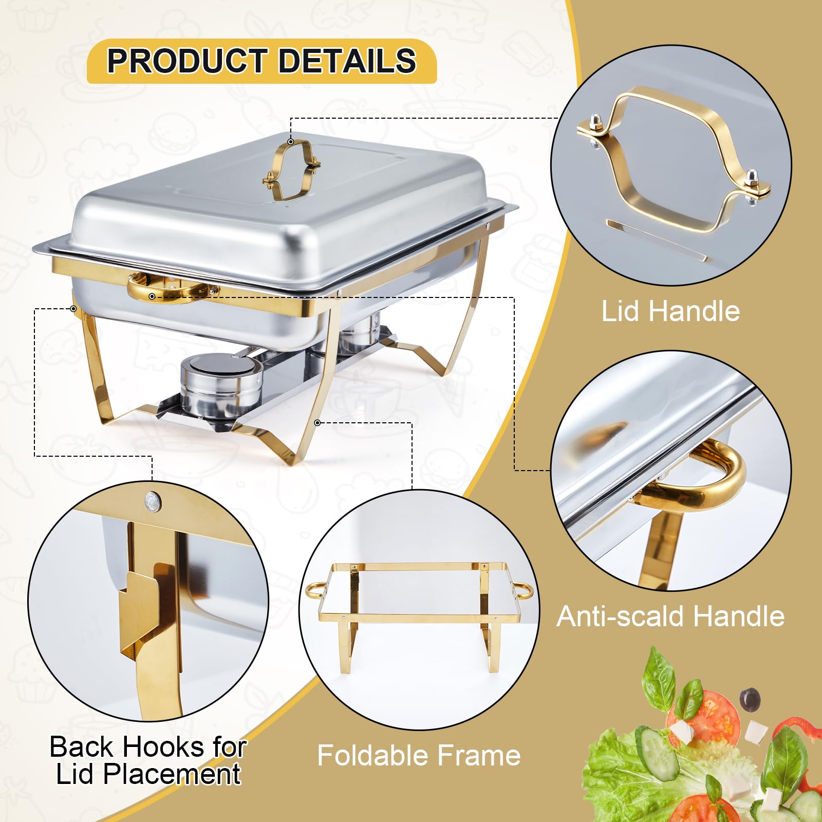 4 Pack Buffet Chafing Dish Set - Bain Marie Food Warmer recensie en prijs