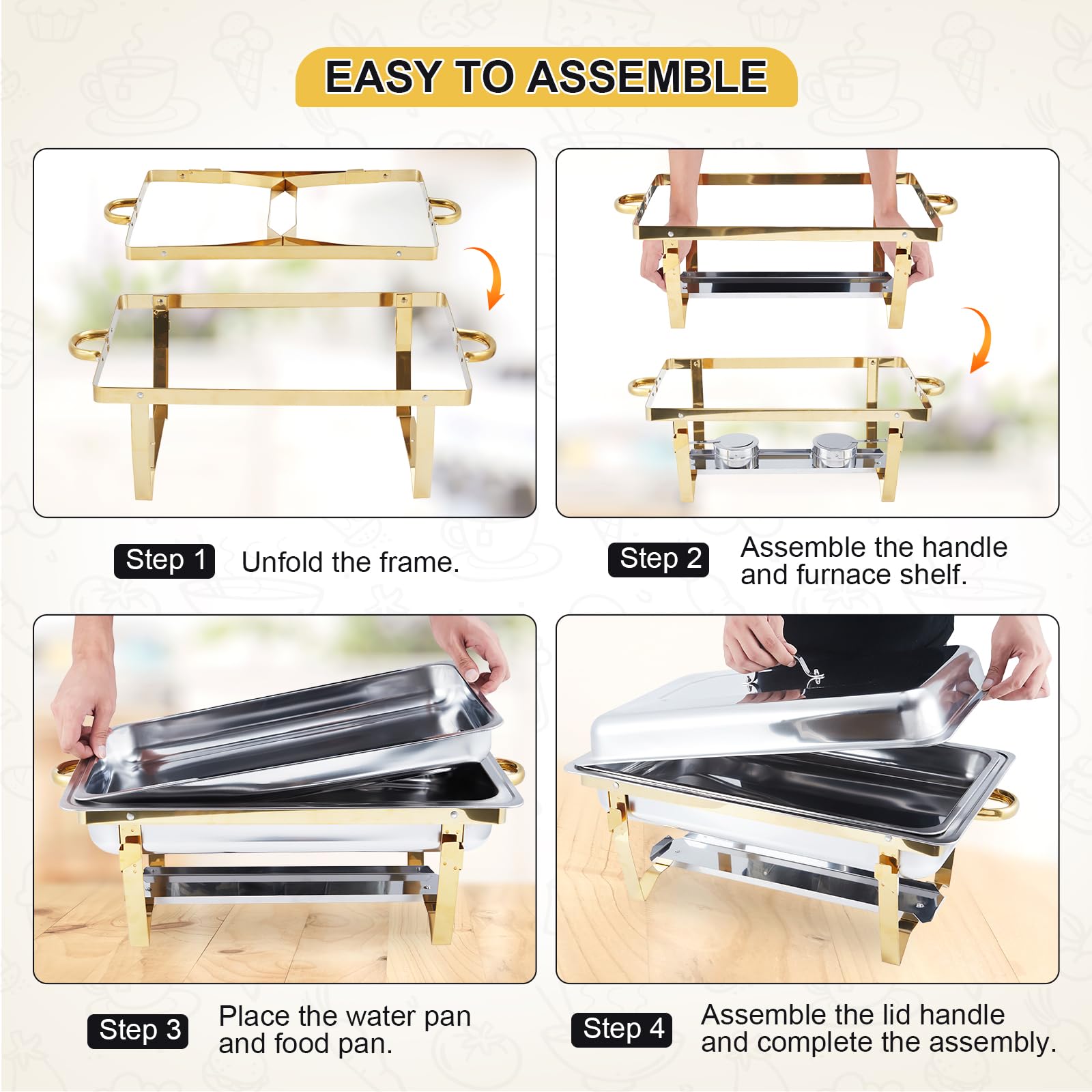 4 Pack Buffet Chafing Dish Set - Bain Marie Food Warmer recensie en prijs