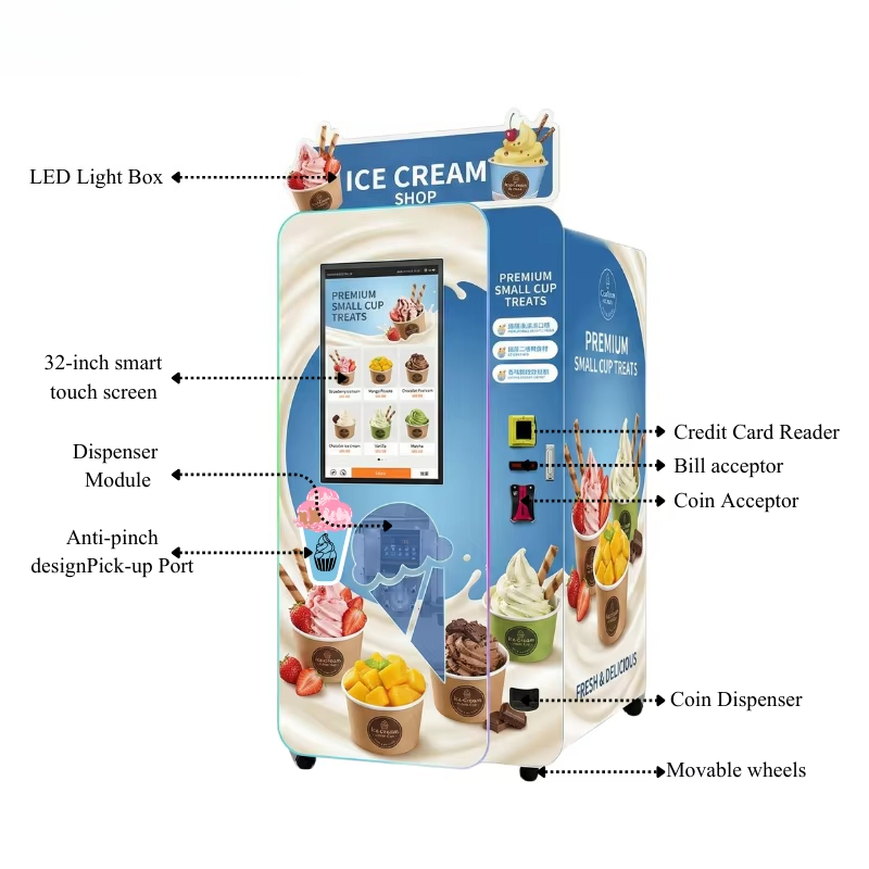 Customized Soft Ice Cream Vend - Soft Serve Ice Cream Machine recensie en prijs