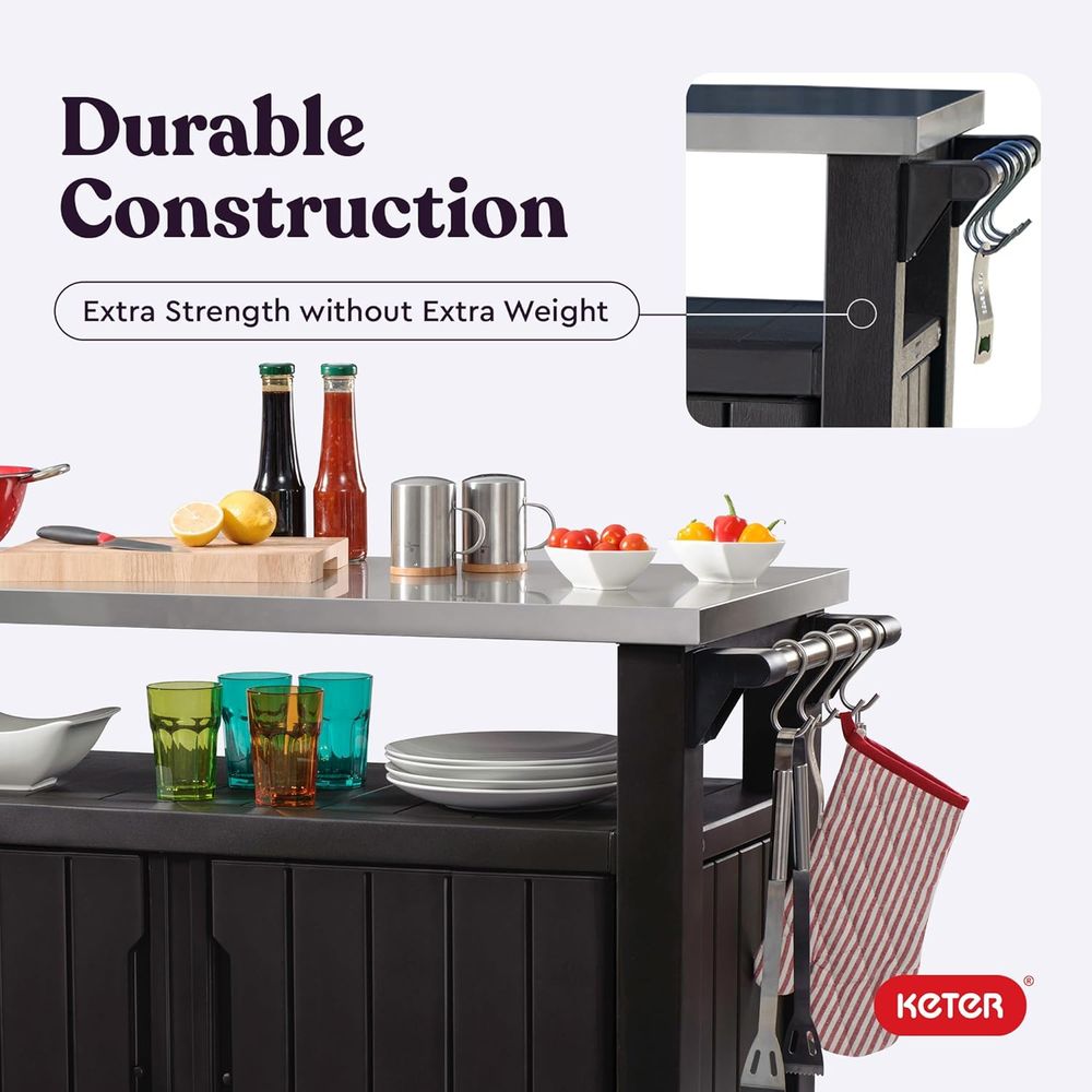 Outdoor Rolling Table Cart for - Commercial Kitchen Prep Table With Storage recensie en prijs