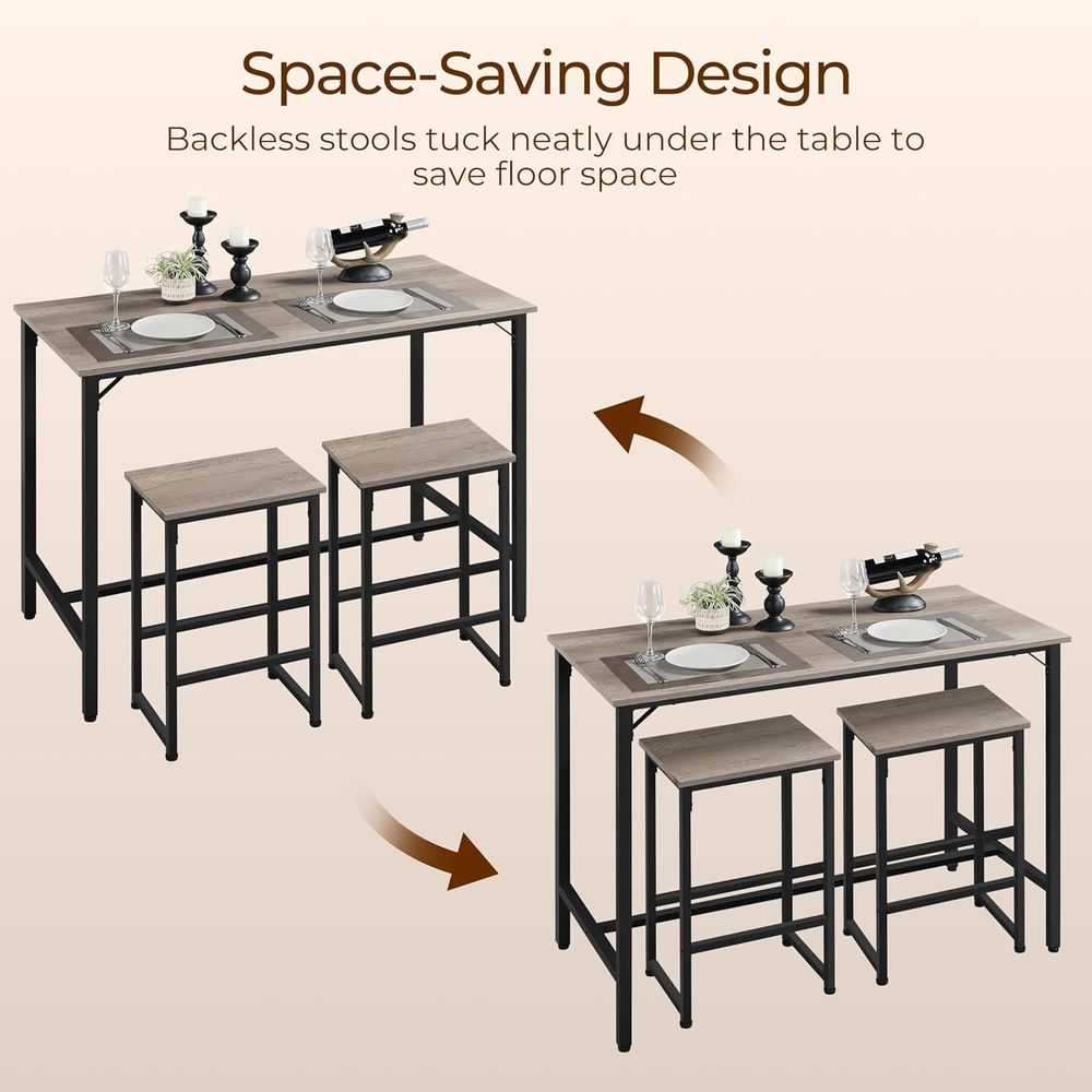 3 Piece Dining Table Set, 47.5 - Commercial Kitchen Small Space recensie en prijs