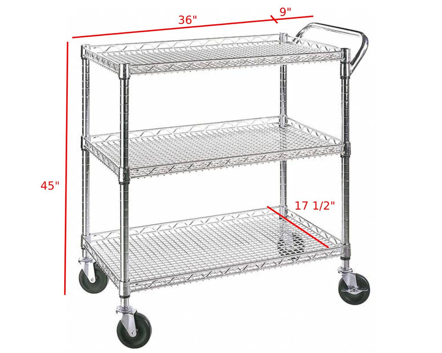 Heavy Duty 3 Tier Rolling Util - Commercial Kitchen On Wheels recensie en prijs