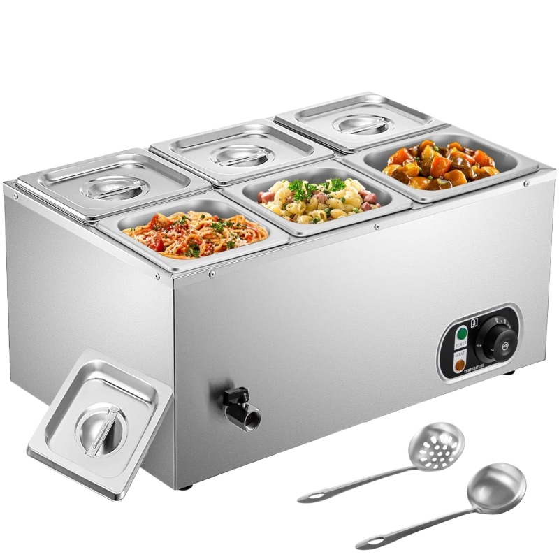 6 Tanks Commercial Bain Marie  - Bain Marie Food Warmer recensie en prijs