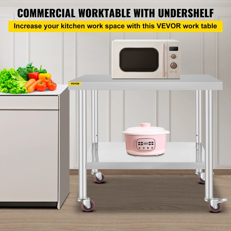 Stainless Steel Kitchen Prep T - Commercial Kitchen Prep Table With Storage recensie en prijs